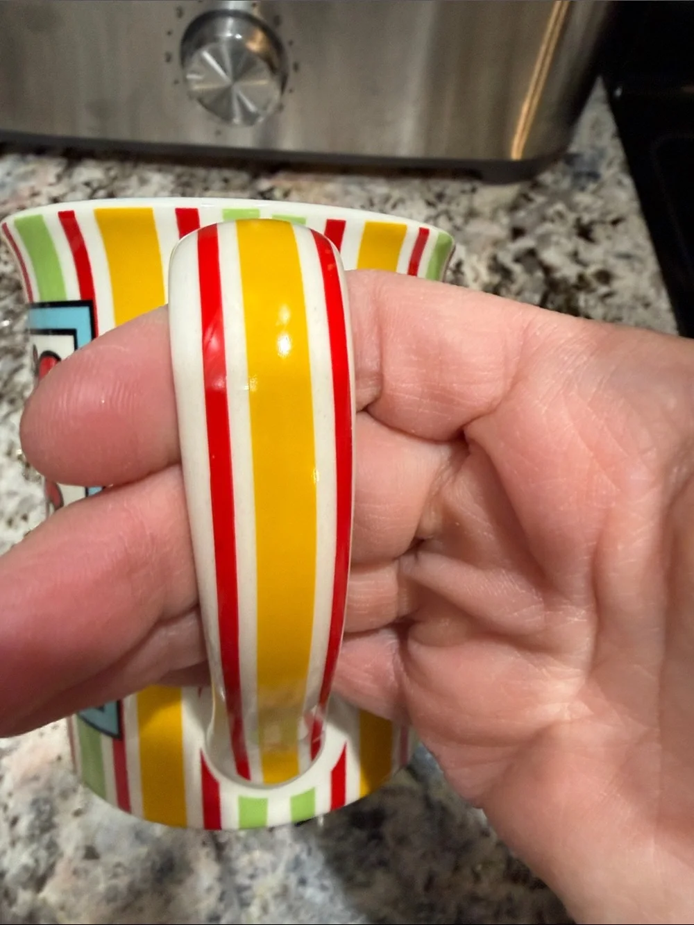 Dad's Mug Colorful Striped Ceramic Coffee Mug - Blue Interior